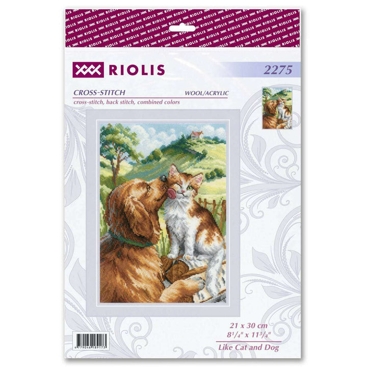 Like Cat and Dog R2275 Counted Cross Stitch Kit