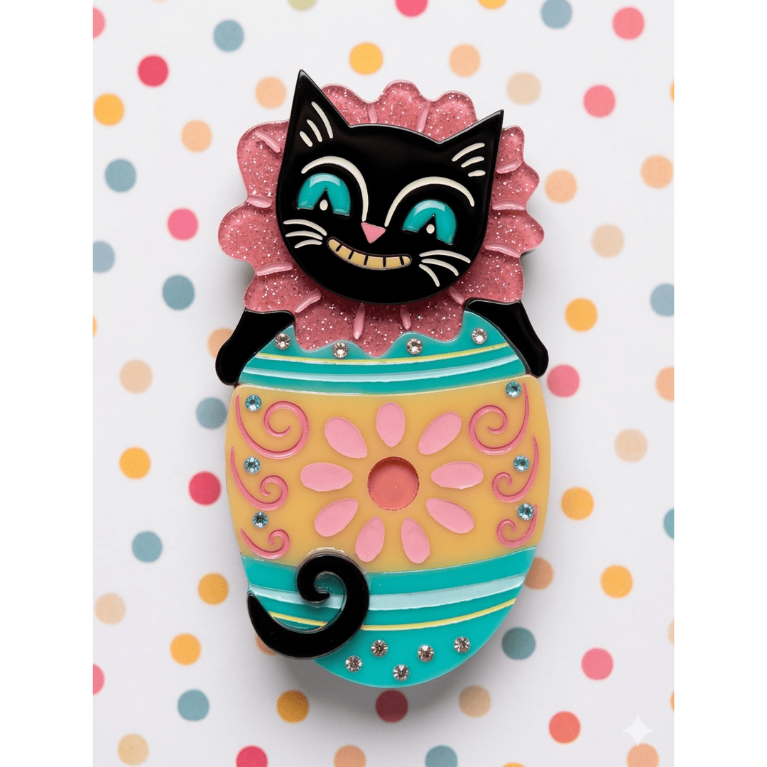 Eggcellent Easter Cat Brooch by Johanna Parker x Lipstick & Chrome – view 6