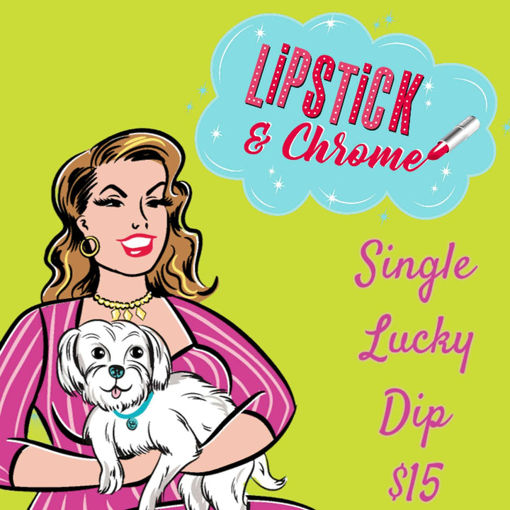 Lipstick & Chrome Lucky Dip — hand-painted acrylic brooch, random limited edition design