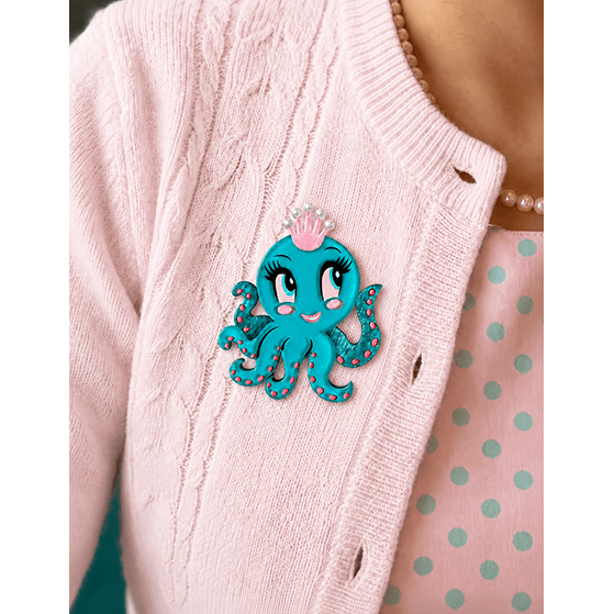 Olivia the Octo Cutie Brooch by Miss Fluff x Lipstick & Chrome