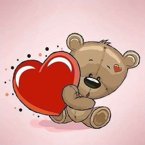 Little Bear's Heart WD2299 7.9 x 7.9 inches Wizardi Diamond Painting Kit