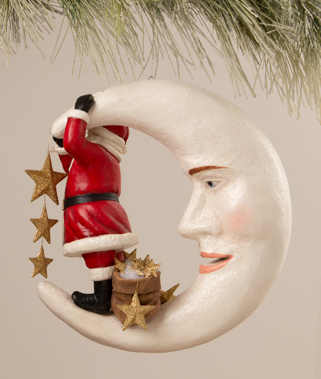 Starlight Santa in Moon by Bethany Lowe Designs, image 3