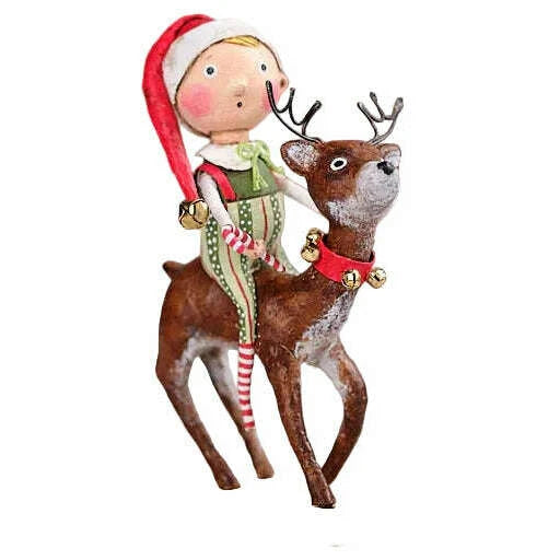 Run Run Reindeer Christmas Figurine by Lori Mitchell
