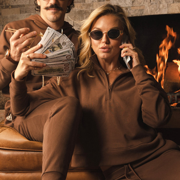 The Mustang | Brown Sexy Terry™ Women’s Half Zip