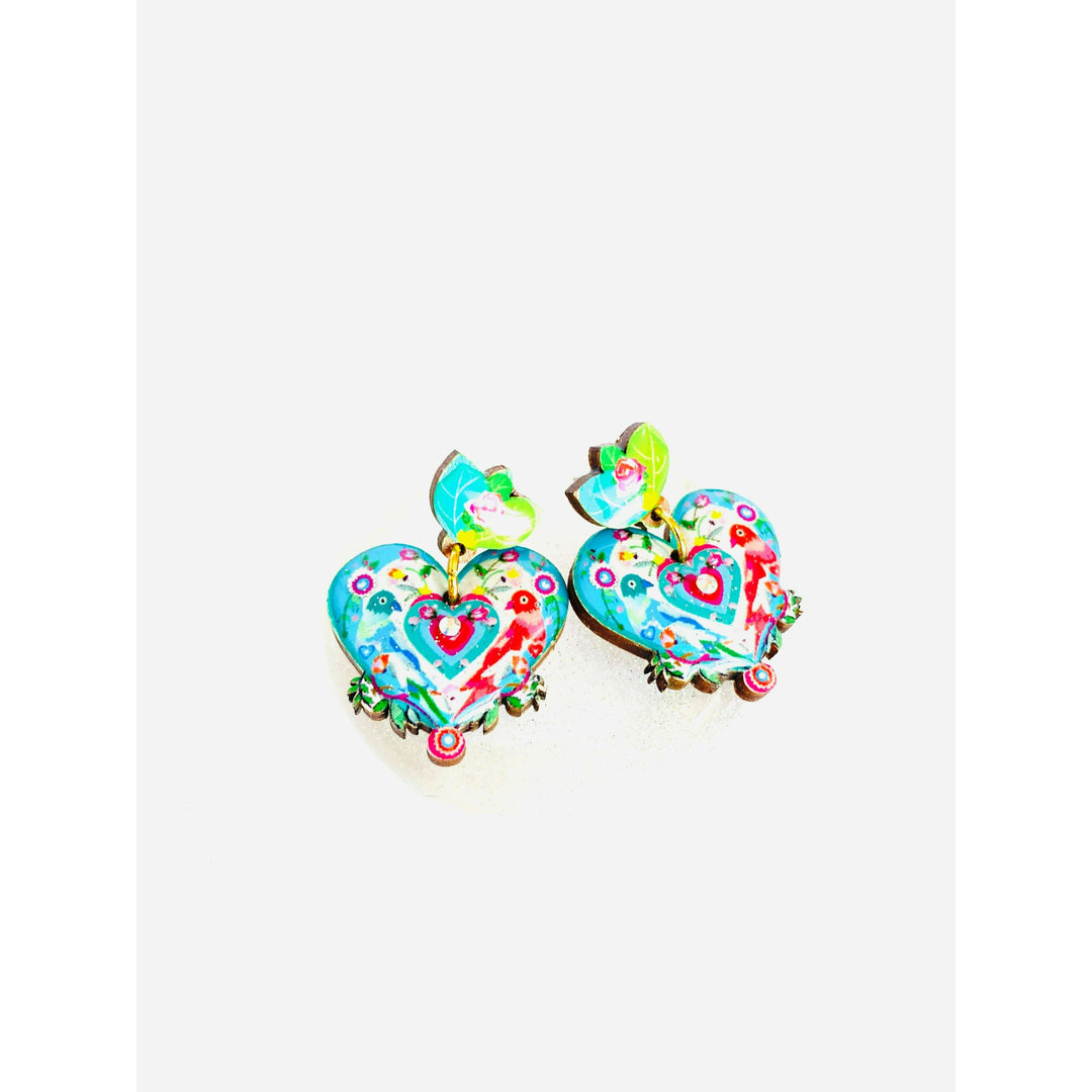 Love Bird Heart Shaped Earrings by Rosie Rose Parker