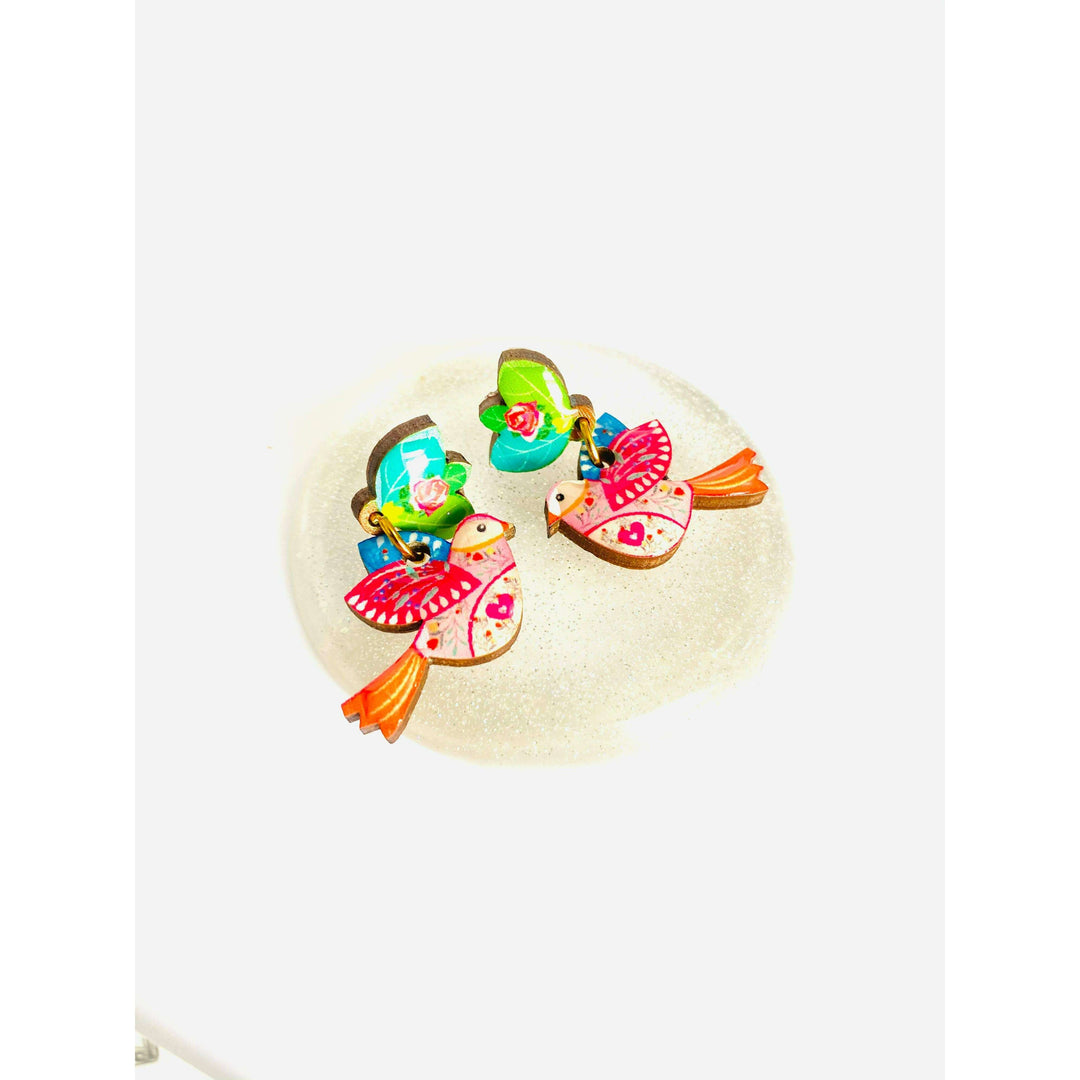 Love Bird Large Statement Earrings by Rosie Rose Parker