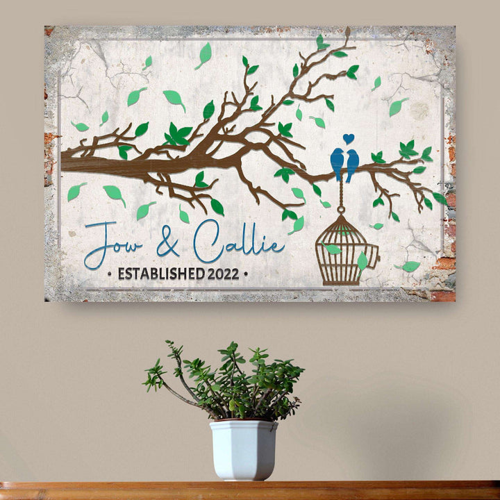 Love Birds Couple Sign