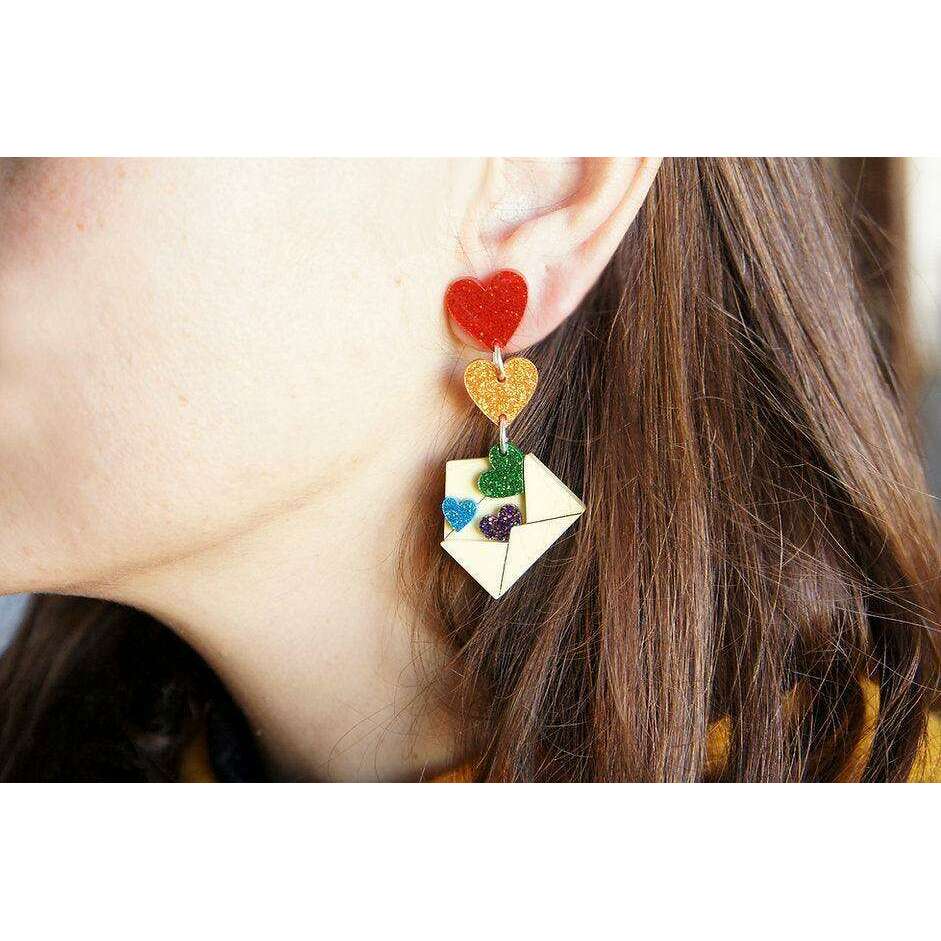 Love Letters Earrings by Laliblue - Rainbow - Quirks!