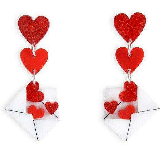 Love Letters Earrings by Laliblue - Red - Quirks!