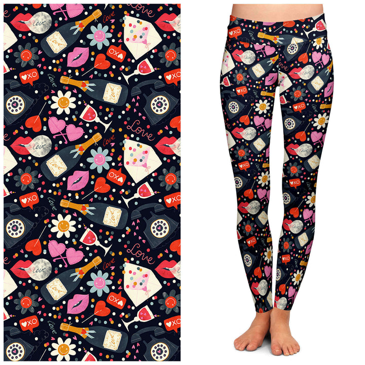 "Love Struck" Buttery Soft Leggings by Lipstick & Chrome TC