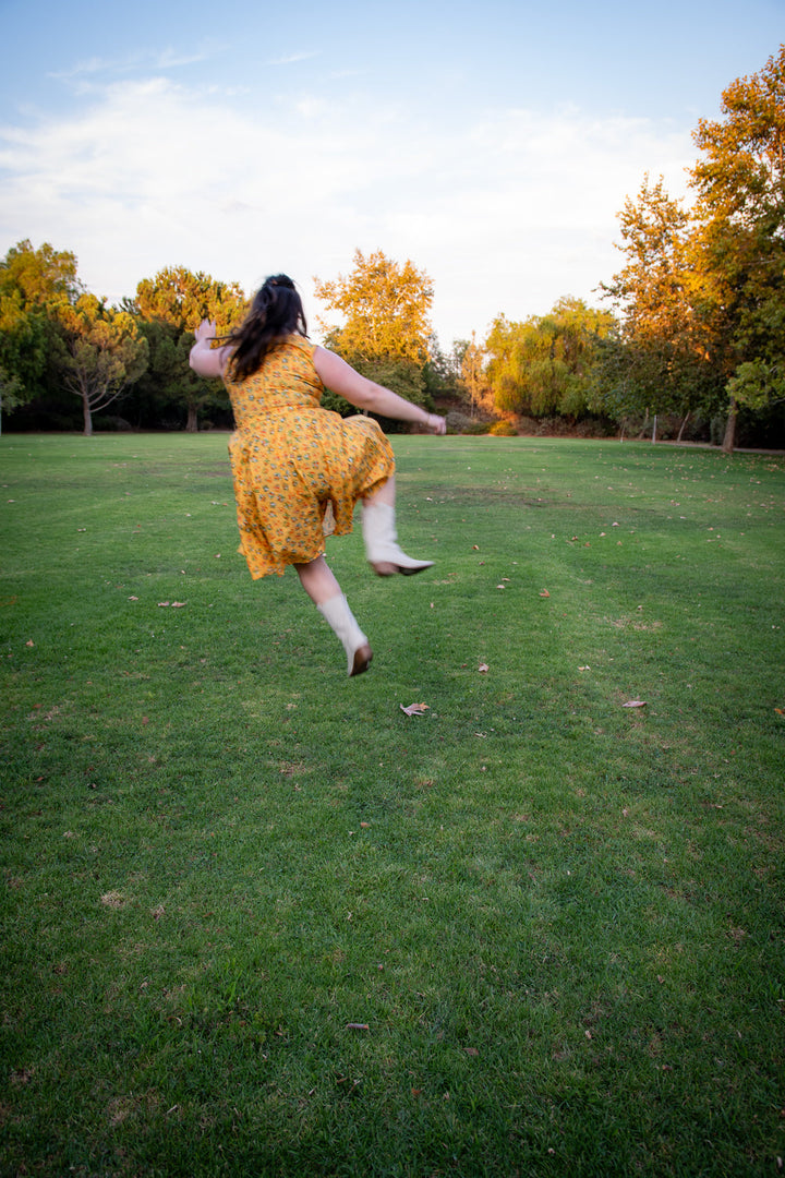 Serena Swing Dress- Orange County, Sunshine