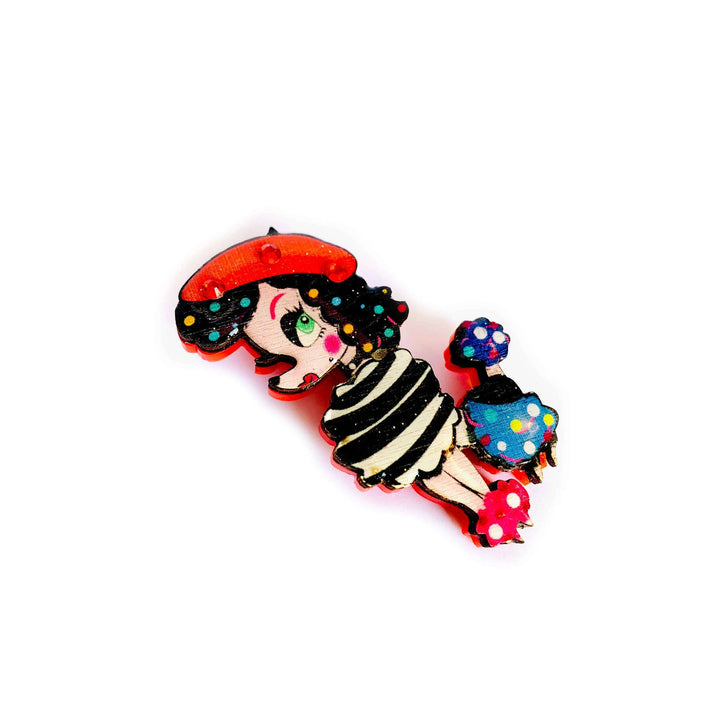 Lulu goes to Paris Poodle Brooch by Rosie Rose Parker