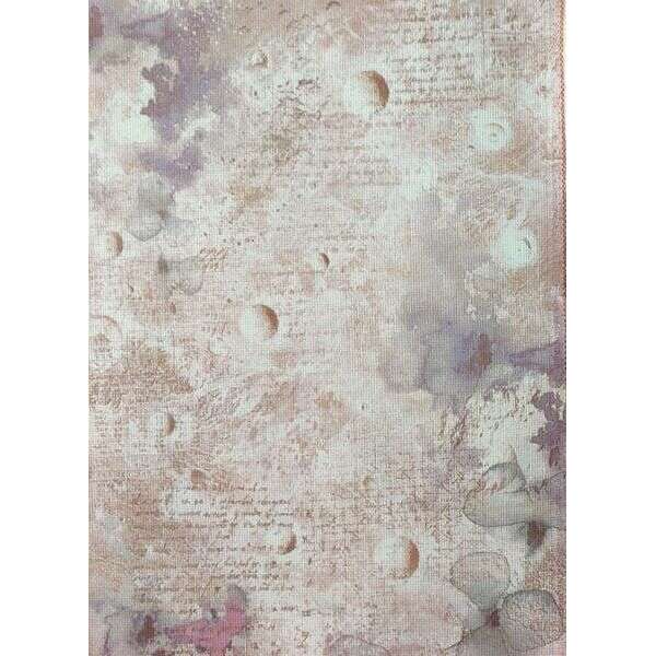 Lunar Traces Designer Printed AIDA Fabric. Canvas for embroidery with an applied background  KF-1258A