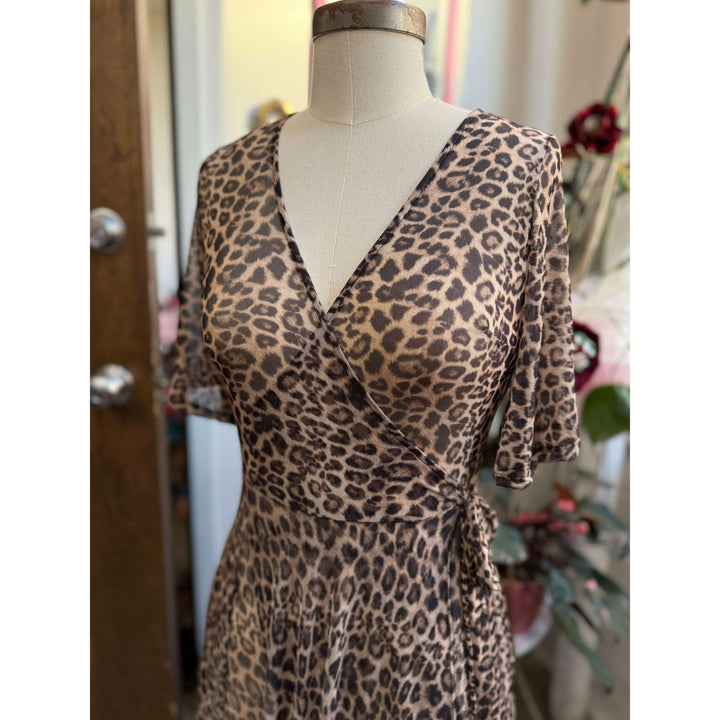 Lydia dress in Leopard Mesh