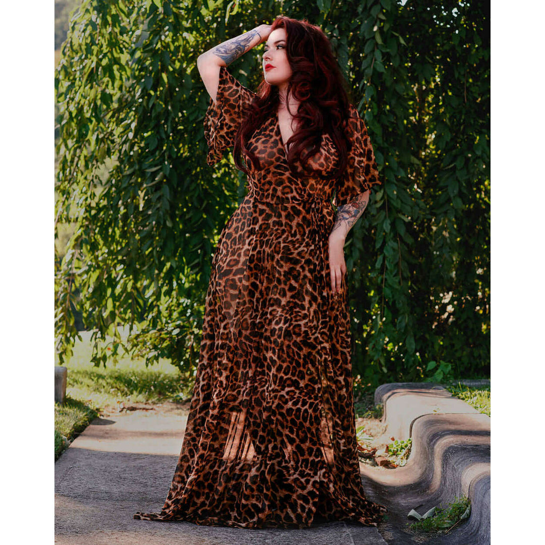 Lydia dress in Leopard Mesh