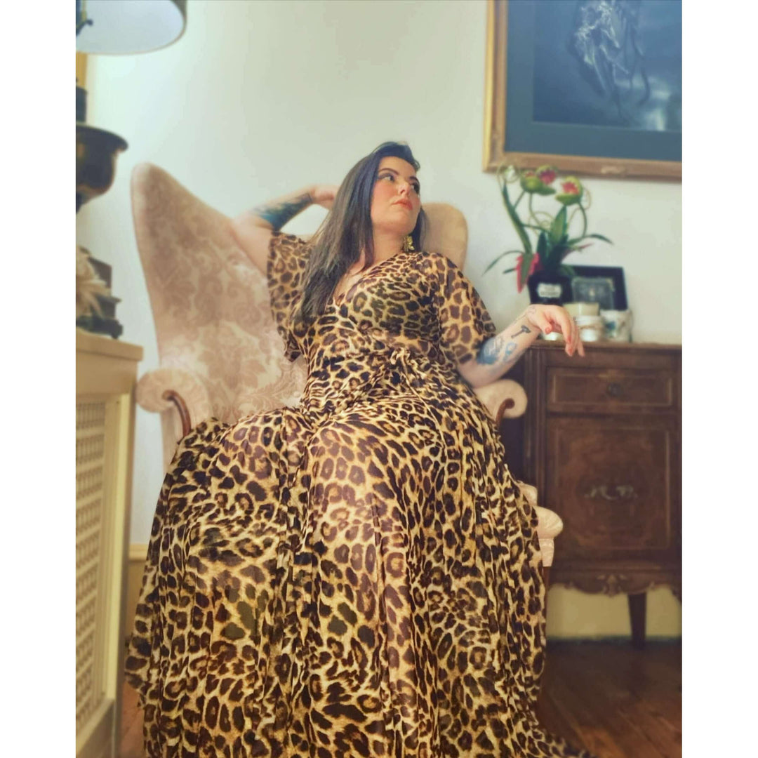 Lydia dress in Leopard Mesh