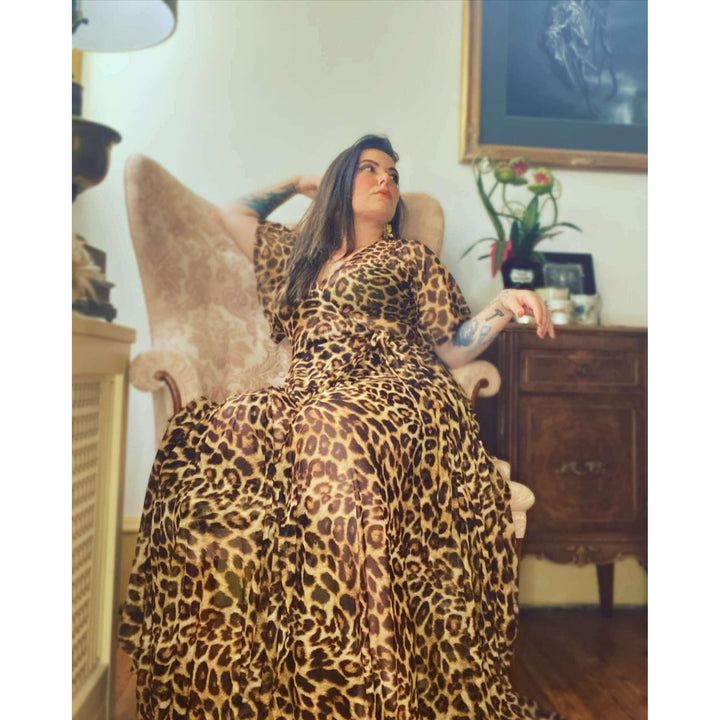 Lydia dress in Leopard Mesh