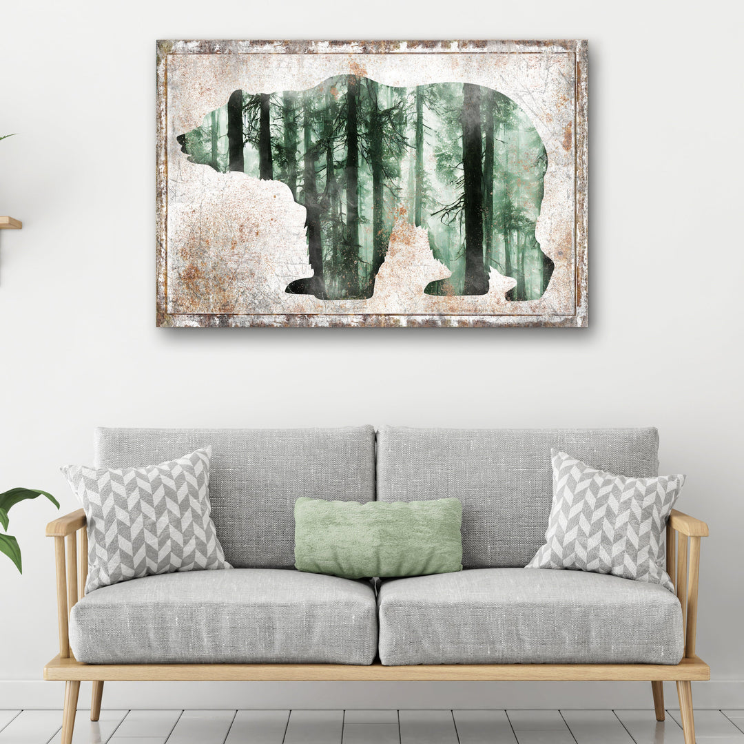 Animals Forest Bear Birch Canvas Wall Art