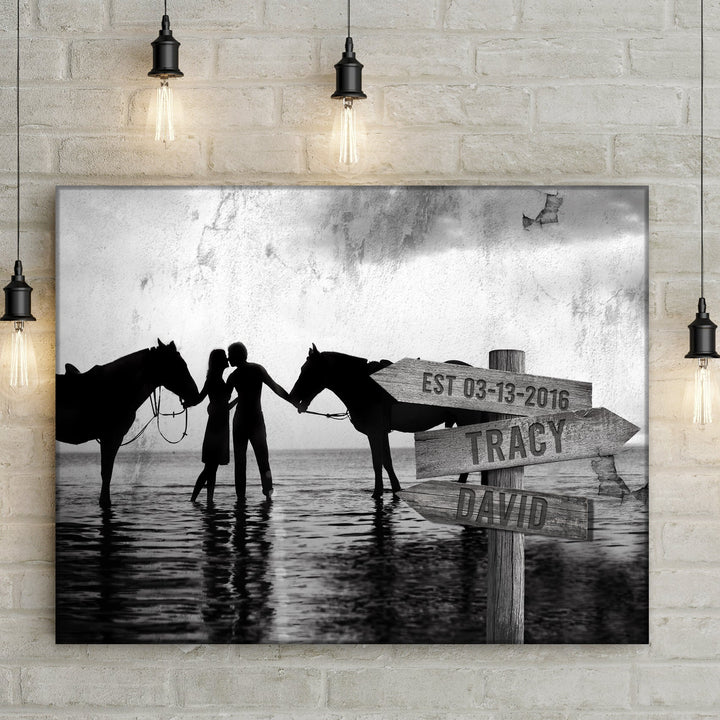 Horse Couple Sign