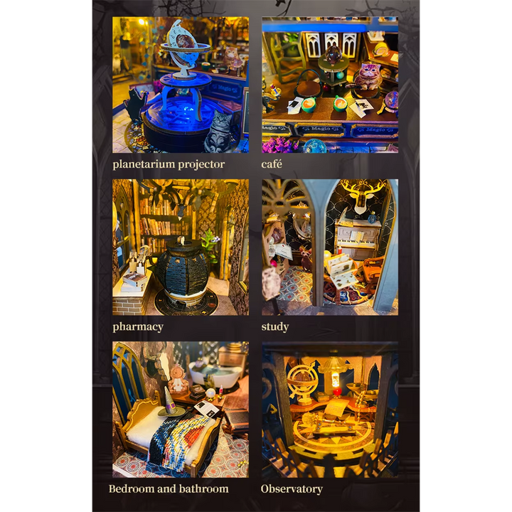 Magic Castle Dollhouse Kit - Miniature Wizardi Roombox Kit