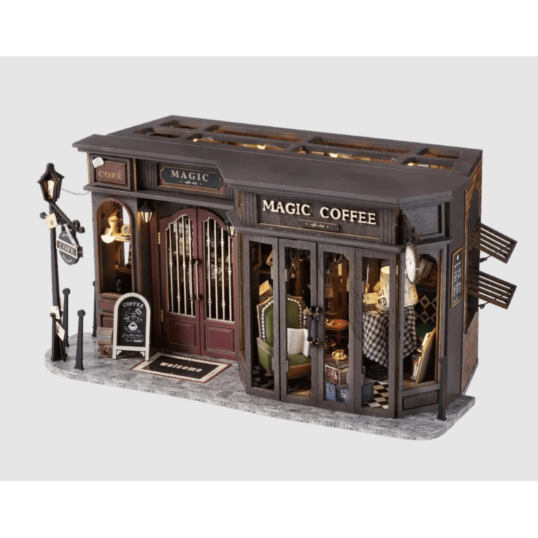 Magic Coffee Dollhouse Kit - Miniature Wizardi Roombox Kit