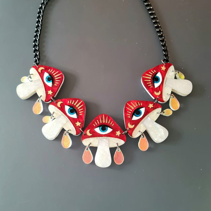 Magic Mushroom Statement Charm Necklace 3