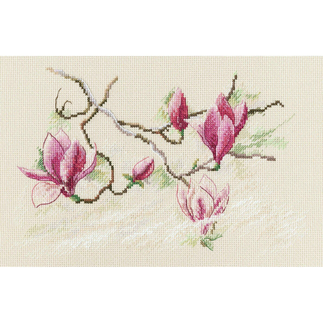Magnolia flowers M732 Counted Cross Stitch Kit