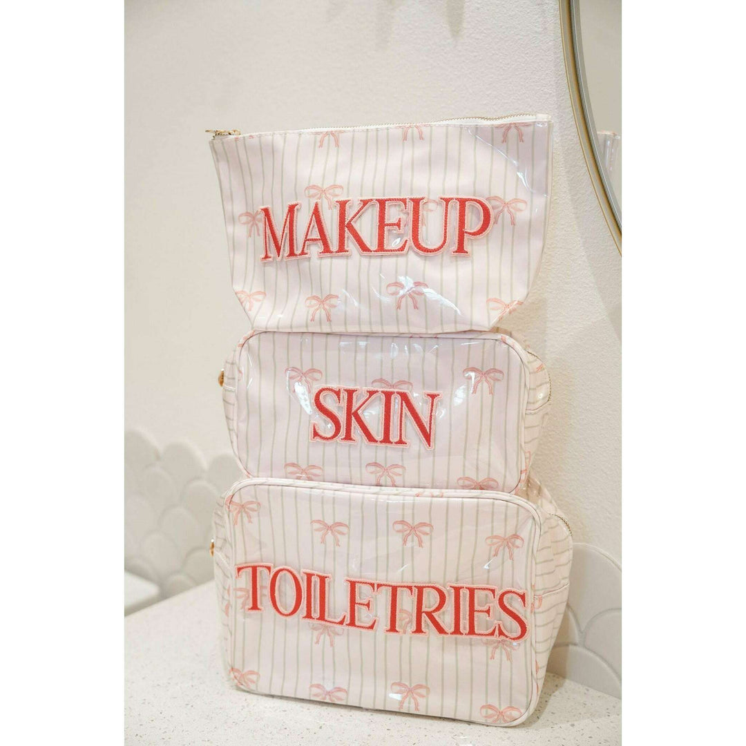 Makeup - Pink Ribbons Clear Coat Bag