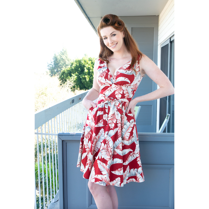 Marie Dress - Banana Leaf, Red