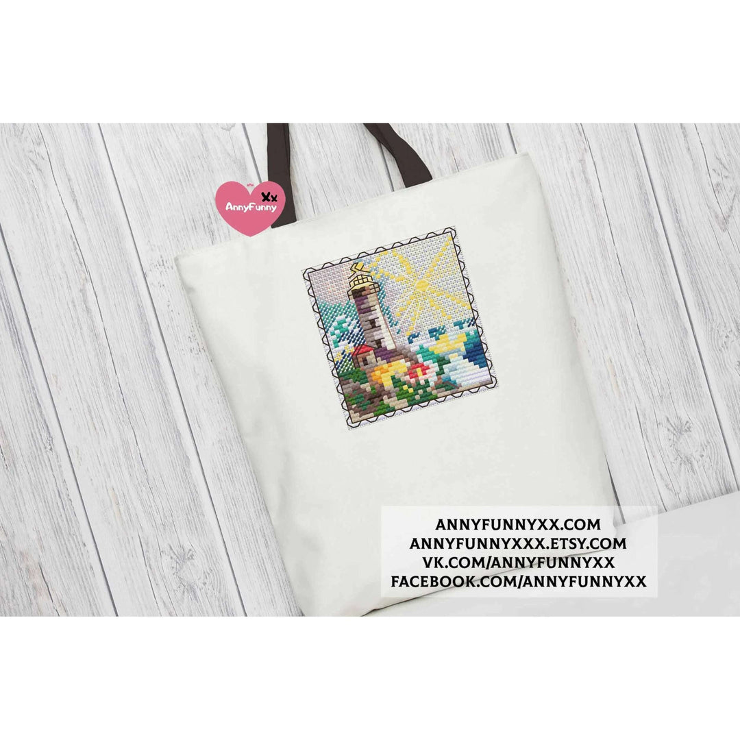 Mark-lighthouse. Mini Stamp Series - PDF Cross Stitch Pattern