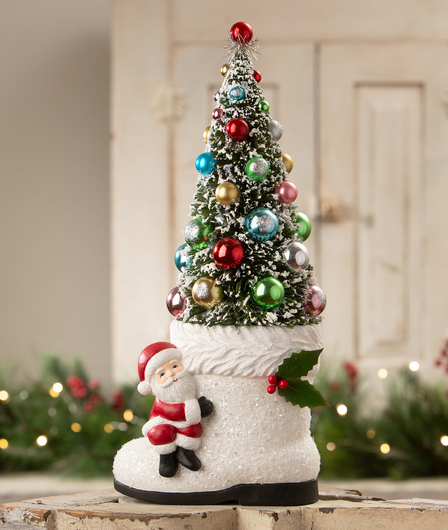 Santa Boot with Tree by Bethany Lowe Designs, christmas decor