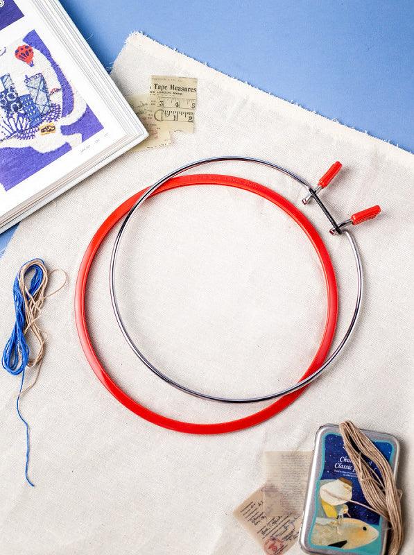 Medium Spring Metal Embroidery Hoop Nurge 160-2 Deep Red