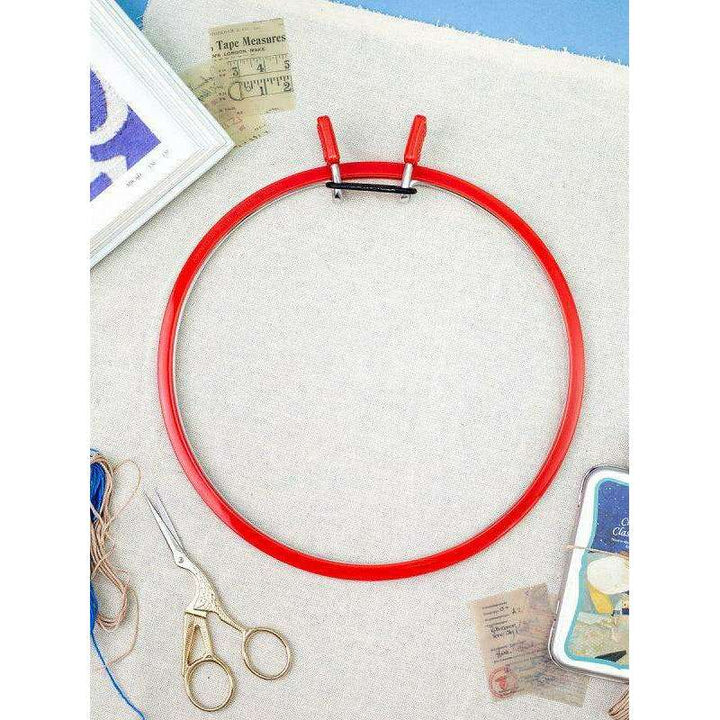 Medium Spring Metal Embroidery Hoop Nurge 160-2 Deep Red