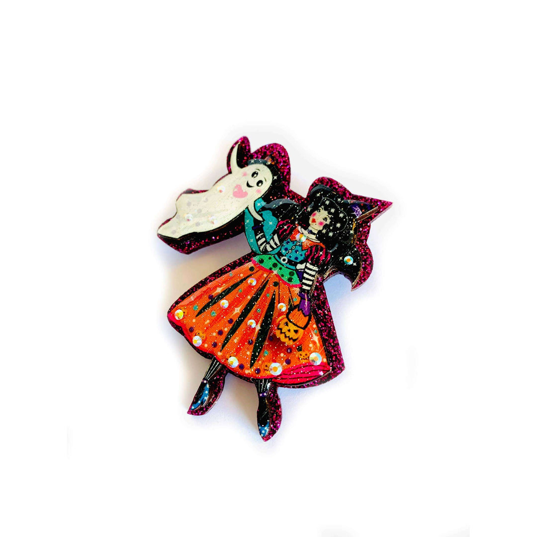 Meggie & the Friendly Ghost Brooch by Rosie Rose Parker