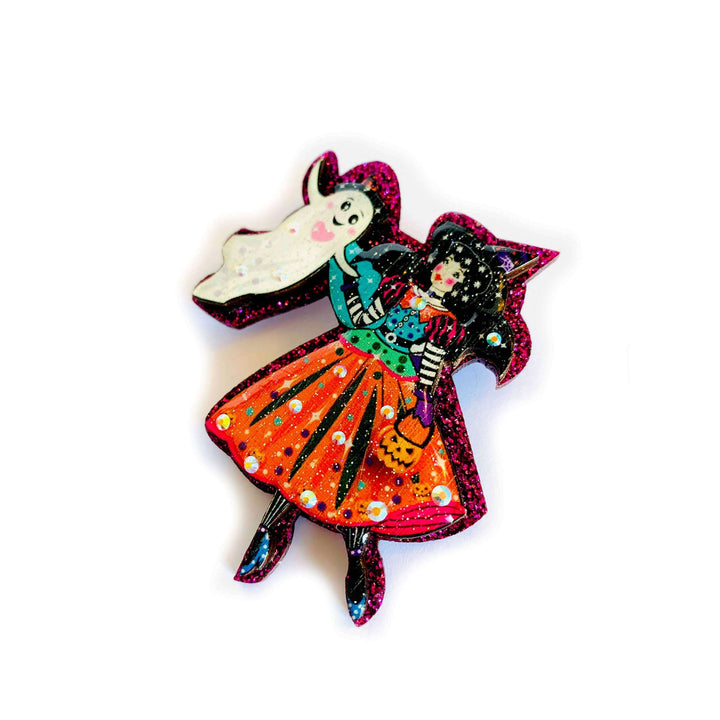 Meggie & the Friendly Ghost Brooch by Rosie Rose Parker