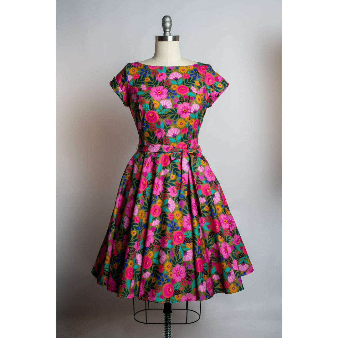 Melody Dress- Gloria's Garden, Olive
