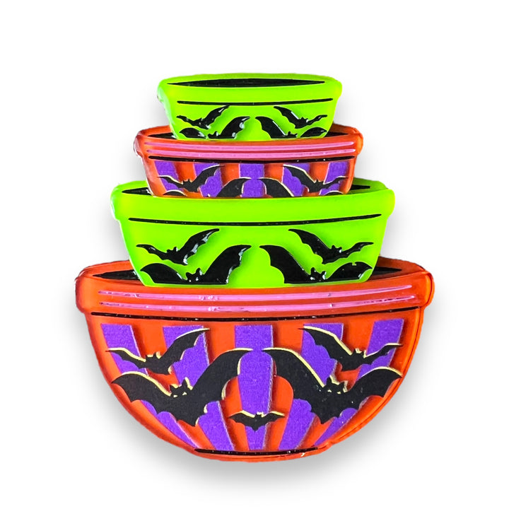 halloween pyrex bowls brooch