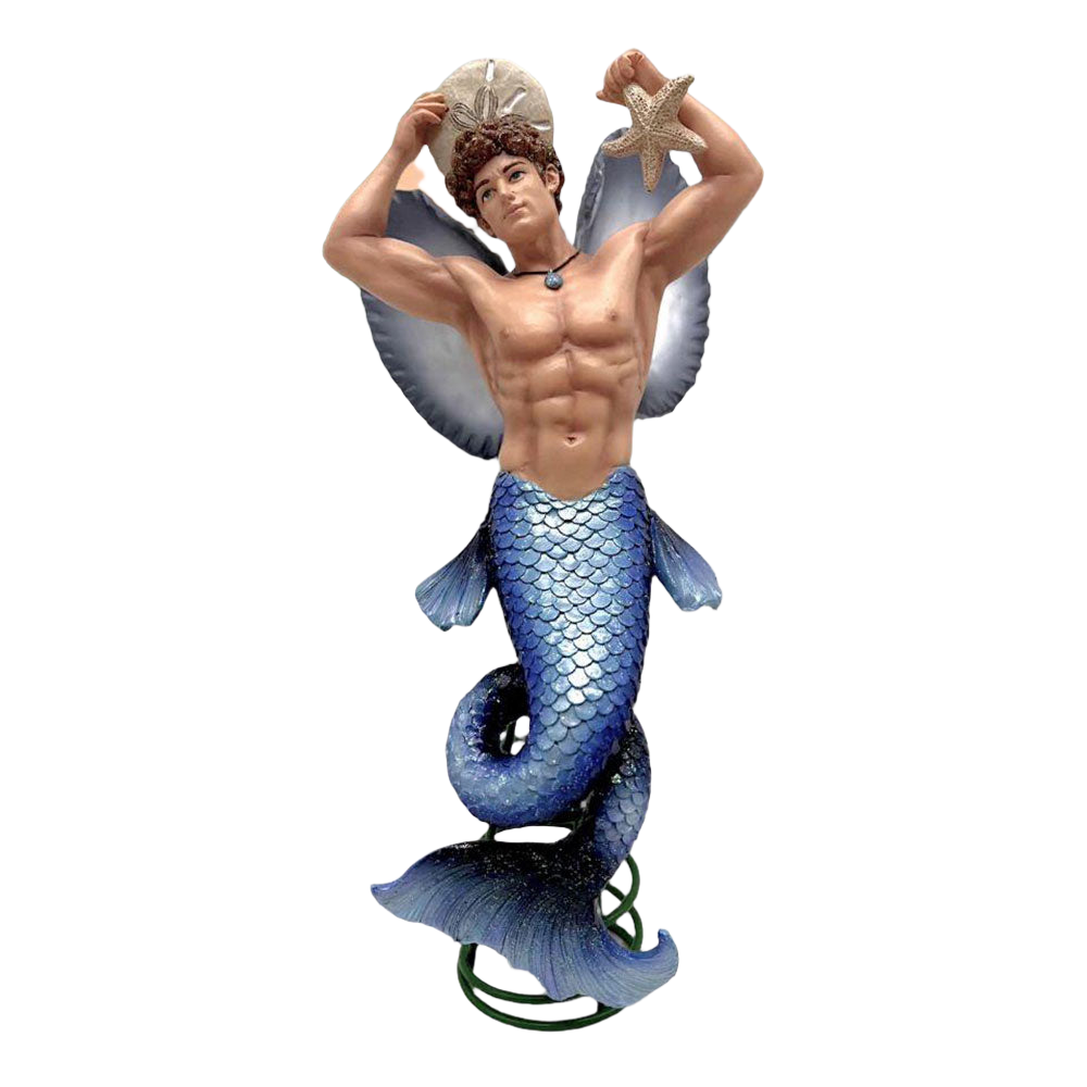 Merman Blue Angel Tree Topper by December Diamonds