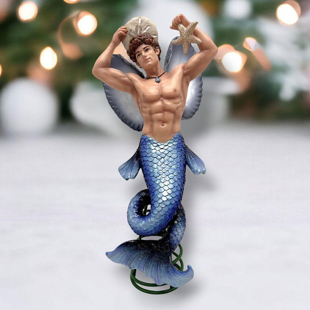 Merman Blue Angel Tree Topper by December Diamonds - New for 2024 image