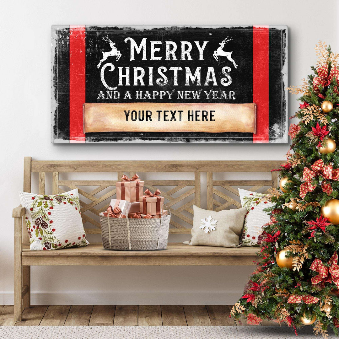 Merry Christmas And A Happy New Year Sign