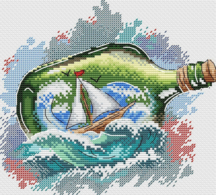 Message in a Bottle SV-684 Counted Cross Stitch Kit