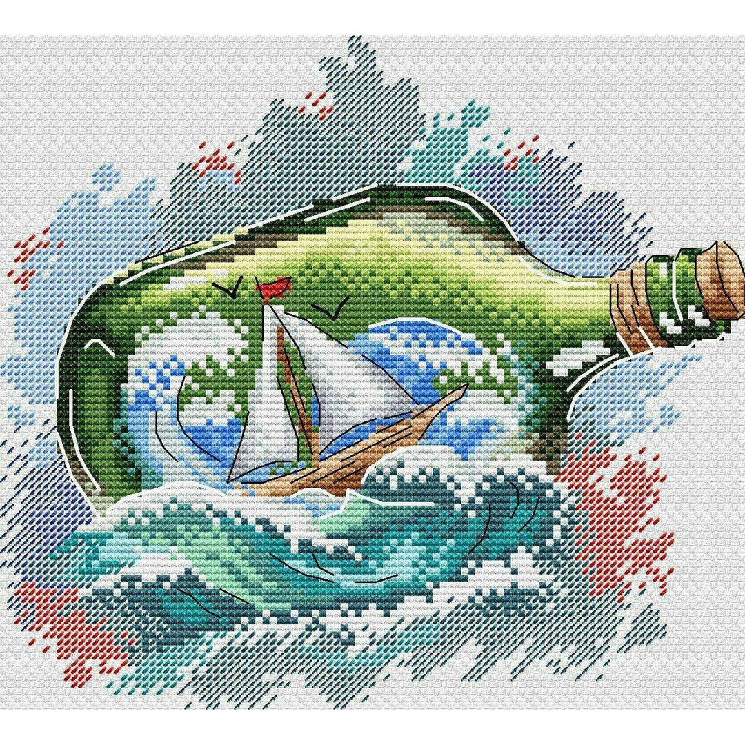 Message in a Bottle SV-684 Counted Cross Stitch Kit