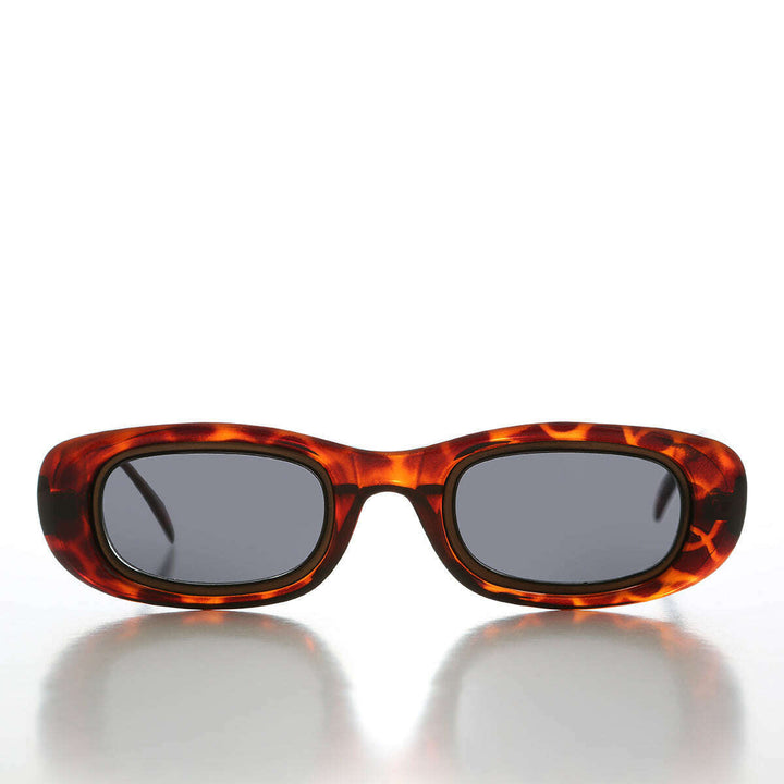 Metal Inlay Rectangular Vintage Sunglasses - Neville