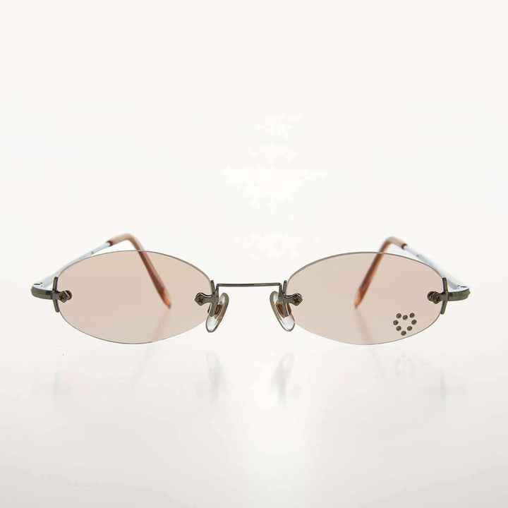 Micro Sunglass with Heart Rhinestone Accent - Primo