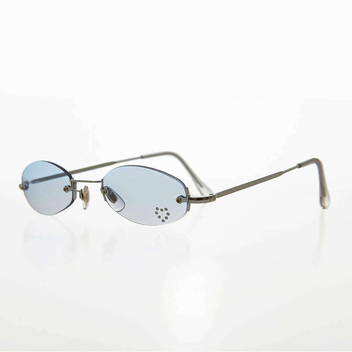 Micro Sunglass with Heart Rhinestone Accent - Primo