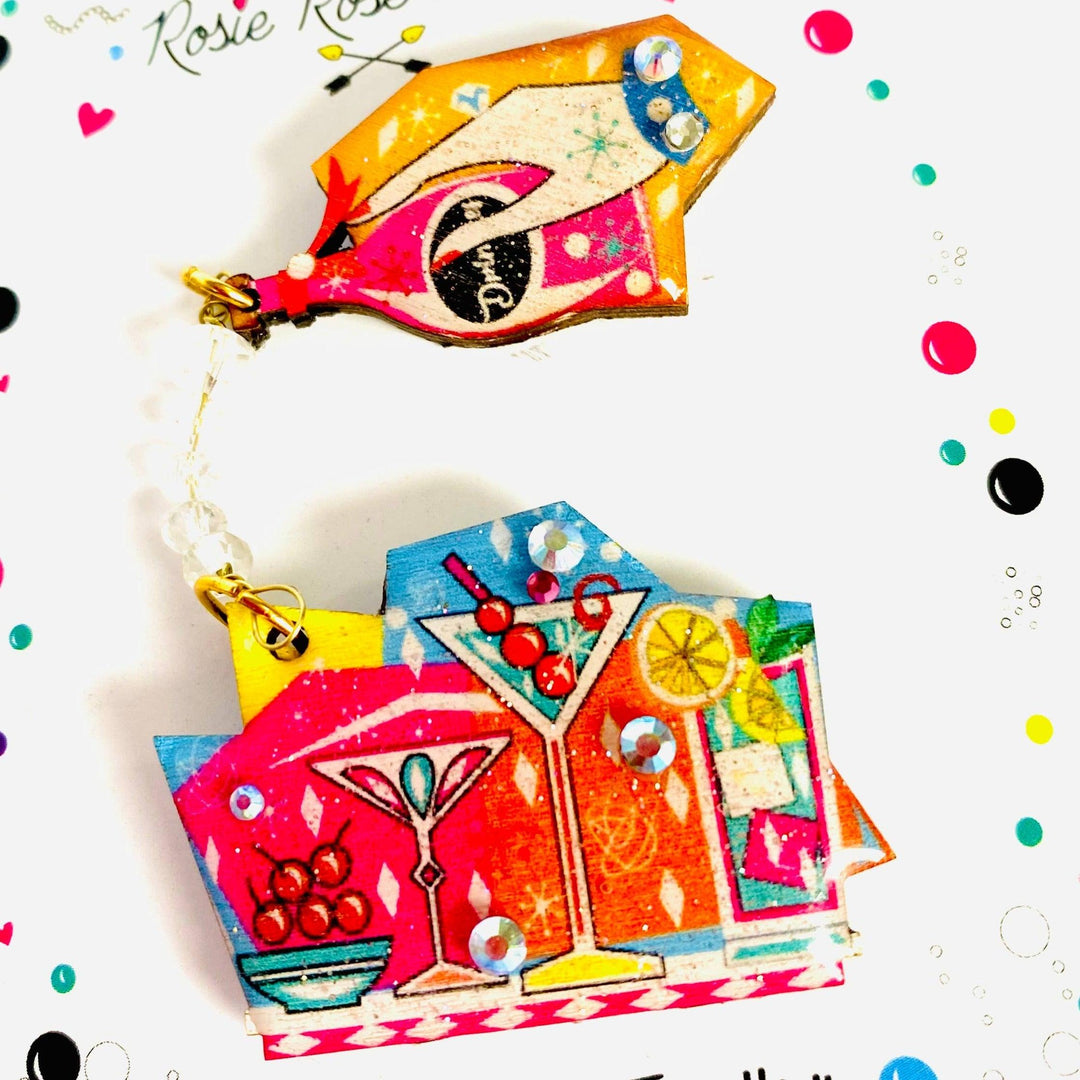 Mid-Century Cocktail Brooch Set of 2 by Rosie Rose Parker - Quirks!