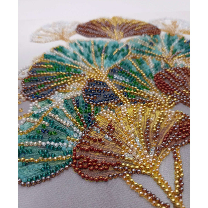 Mid-sized Bead Embroidery kit - Emerald branch