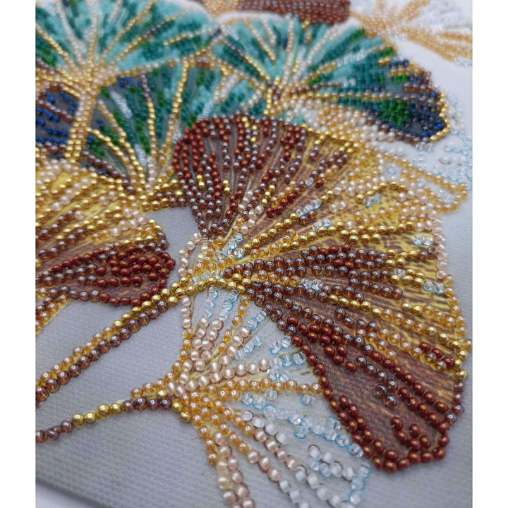 Mid-sized Bead Embroidery kit - Emerald branch