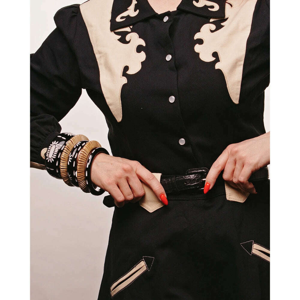 Midi Rebel Black Bangle by Splendette image 1