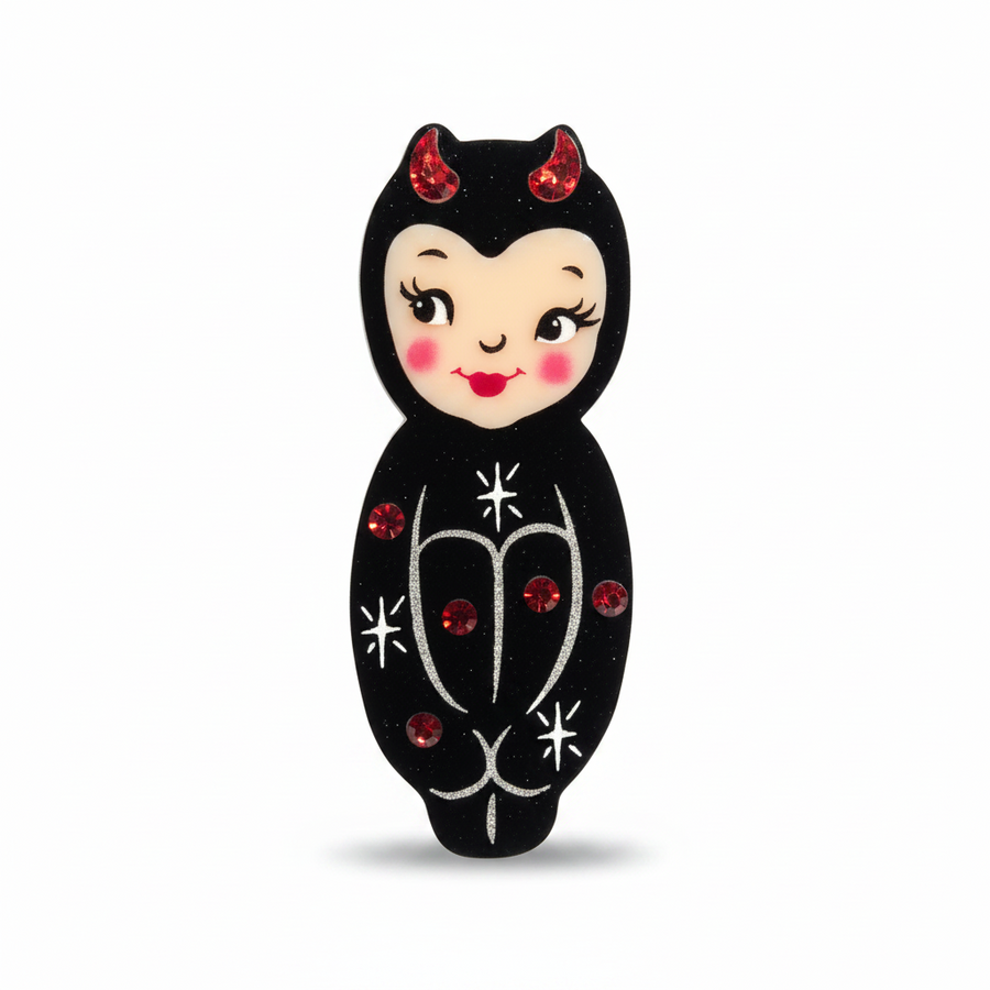 midnight mischief halloween vintage pixie devil brooch